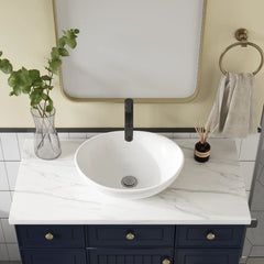 Oval Bathroom Sink, Bathroom Vessel Sink, White Vessel Sink, Bowl Sink Countertop Modern Egg Shape 40 * 33 * 14.5cm