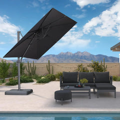 9' X 11.5' Rectangle Patio Umbrella Outdoor Large Aluminum Cantilever Umbrella with 3-Year Fade Resistance Recycled