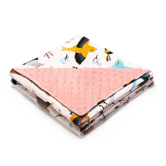 Bangepig Two layers Cartoon Cotton Embossed Flannel Soft Toddler Children Spring Baby Blanket Kid Back Seat Cover Baby Quilt