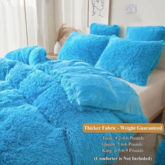 Plush Shaggy Duvet Cover Luxury Ultra Soft Crystal Velvet Bedding 1PC(1 Faux Fur Duvet Cover),Zipper Closure