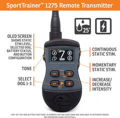 Remote Trainer - Bright, Easy to Read OLED Screen - 3/4 Mile Range - Waterproof, Rechargeable Dog Training Collar with Tone