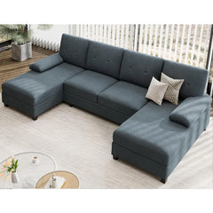 Sectional Sofa Couches for Living Room, U Shaped Couch Sofas Living Room Furniture Sets Clearance，Dark Grey，Living Room Sofas