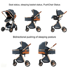 Luxury Portable Travel Pram 3 in 1Baby Stroller High Landscape Baby Pushchair Baby Travel Stroller Newborn Stroller