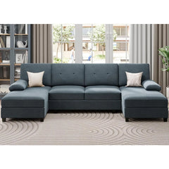 Sectional Sofa Couches for Living Room, U Shaped Couch Sofas Living Room Furniture Sets Clearance，Dark Grey，Living Room Sofas