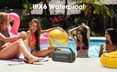 W-KING (100W Peak) 60W Portable Loud Bluetooth Speakers with Subwoofer, Outdoor Speaker Bluetooth Wireless Waterproof Speaker