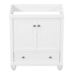 30" Bathroom Vanity with Sink, Combo, Cabinet with Doors and Drawer, Solid Frame and MDF Board, White (Old Sku:JL000006AAK)