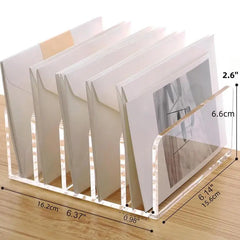 Desktop File Organizer File Sorter With 5 Sections Acrylic File Holder Mail Organizer Countertop File Sorter For Envelope Folder