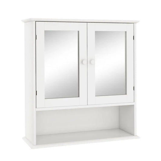 Dreamzon Bathroom Wall Cabinet with Doule Mirror Doors and Shelvs