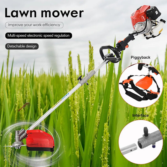 Lawn Mower, 5 in 1 Weed Eater Strong Powerful Full Functioning Guard Accessories Hedge Trimmer 52cc Petrol Hedge Trimmer