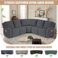 Extra Large Reclining Sectional Couch Covers, L Shape Sectional Sofa Corner Seater, Thick, Soft Sofa Slipcovers