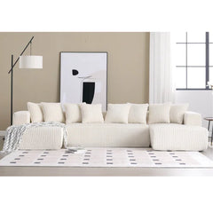 131'' Modular Sectional Couch,U-shaped sofa,Chaise Lounge, Striped fabric,Upholstered 4 Seater Couch,Free Combination Sofa