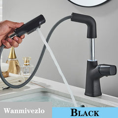 Grey Bathroom Faucet Hot Cold Water Sink Mixer Tap Stainless Steel Paint Square Basin Faucets Single Hole Tapware Deck-mounted