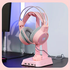 ONIKUMA Professional Gaming Headset with RGB Dynamic Lighting Wired Over-Ear Headset with Noise Canceling Microphone for PC