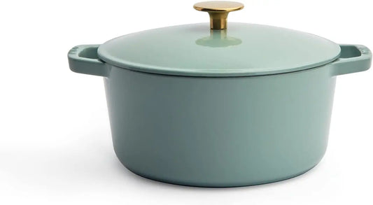 Enameled Cast Iron Dutch Oven with Lid | Premium Casserole Cooking Pot | Enamel Coating Inside