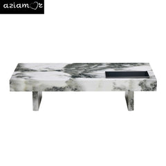 A modern and practical coffee table with black and white patterns. Made of MDF material. The fusion of elegance and natural fash