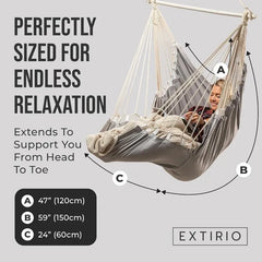 Hanging Hammock Chair  Swinging Chair for Room, Patio, Balcony or Porch - Ceiling Hanging Swing for Adults