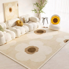 Crystal Velvet Modern Simple Flower Carpet Home Bedroom Bed Blanket Living Room Sofa Coffee Table Mat