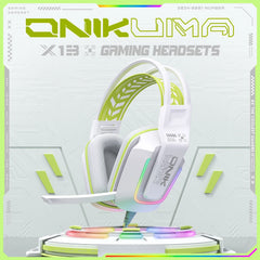 ONIKUMA Professional Gaming Headset with RGB Dynamic Lighting Wired Over-Ear Headset with Noise Canceling Microphone for PC