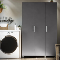 Evolution Westford 3 Door Wardrobe, Graphite Gray Lots of storage space 3 door wardrobe with hanging rod and adjustable shelf