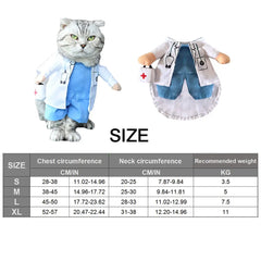 Pet Halloween Costume Funny Dog Cat Doctor Costume Pet Doctor Clothing Funny Cosplay Clothes Dress Apparel Outfit Uniform