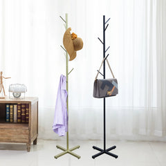 Stylish Metal Coat Rack Free Standing Strong Bearing Capacity Home Coat Racks Stand 7 Hooks Clothes Bags Hats Hanger