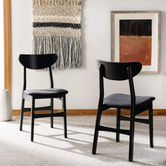 Home Lucca Retro Black Dining Chair, Wood, Set of 2