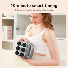 Six-head Fascia Gun Wireless Waist Back Massager High-Frequency Vibration Red Light Body Shoulder Muscle Relaxation Massage Gun