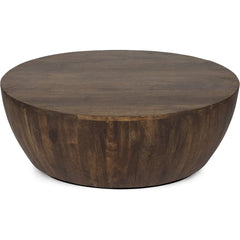 Kiln-dried mango wood with natural or walnut finish,Goa Coffee Table, size, 35.75"D x 35.75"W x 12"H,Walnut