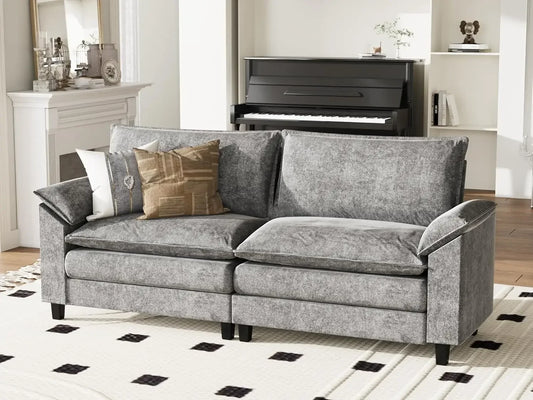 Modular Sectional Sofa Couch, Fabric Sofa Cloud Couch with Comforts, Sectional Sofa Couches for Apartment, Bedroom, Small Space