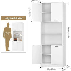 Cabinets.Kitchen Pantry Cabinet,71Tall Cupboard Pantry Cabinet with Doors andAdjustable ShelvesFreestandingUtilityStorageCabinet