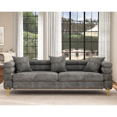 Oversized Sofa - 85 inch Sofa Couch, 3 Seater Comfy Bouclé Deep Seat Sofa for Living Room - Grey