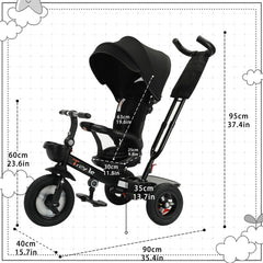 UBRAVOO Baby Stroller Tricycle Bike, 360 Degree Rotation Sitting & Lying,Celerity Disassembly & Assembly,18-60 Months,HLF6018