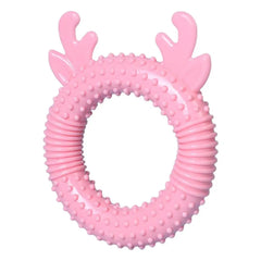 Dog Toys For Aggressive Chewers Dog Toothbrush Chew Toy Puppy Teething Ring Indestructible Squeaky Toy Food-Grade Teethers For