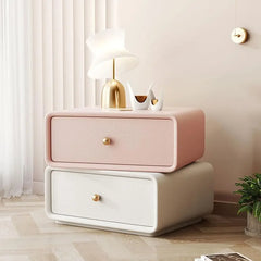 Bedside Table.360 Degree Rotation, Night Stand with 2 Drawer, Nightstands, Bedside Table End Table for Bedroom Living Room