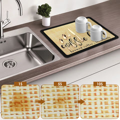 Coffee Countertop Drain Pad Non-slip Dish Drying Mats Quick Dry Tableware Placemat For Coffee Bar Kitchen Counter Accessories