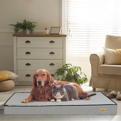 L XL 2XL 3XL Dog Bed Gray Orthopedic Pet Calming Bed Soft Sponge Foam Base Dog Crate Kennels Mat with Removable Cover