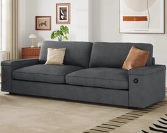 Modern Sofas Couches for Living Room, Comfy Couch with Extra Deep Seats, Oversized Loveseat Sofa with Storage and 2 USB C