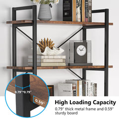 Tribesigns 5 Tier Bookshelf, Industrial Etagere Bookcase with Metal Frame, Rustic Tall Book Shelf Unit for Living Room