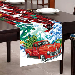 Christmas Table Runner Xmas Table Flag Cover 2023 Merry Christmas Decorations for Home 2024 New Year Navidad Tablecloth