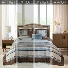 Reversible Quilted Bedspread Set, Solid Reverse Summer Breathable, Lightweight All Season Bedding Layer,