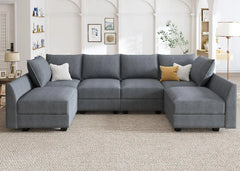 Modular Couch U-Shaped Modular Sectional Sofa Sectional Couch with Storage Seats U Shape Sofa-2 112.21 x 55.9 x 33.86 inches