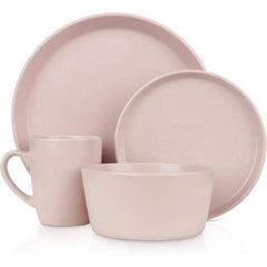 Modern Stoneware 16-Piece Round Dinnerware Set, Plates and Bowls Sets, Dish Set for 4