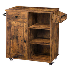 Kitchen Island Storage Cabinet with Drawer Kitchen Cart with Spice and Towel Rack Saving Space, Easy Assembly,