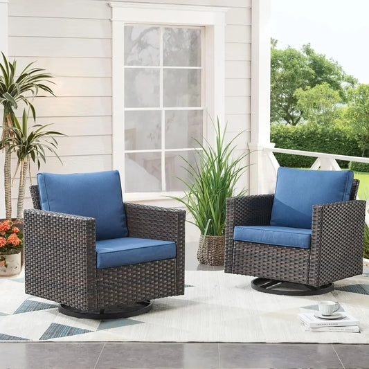 Patio Chair Wicker Swivel Rocker-Outdoor Swivel Glider Chair Capacity Wicker Outdoor Rocking Seating for Porch Balcony Deck