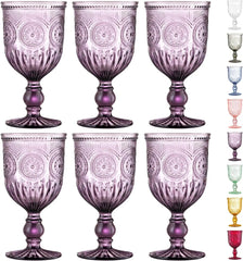 Cup Set Wine Glasses 6-piece Set of Smoked Glass Goblets Glassware Made From 100% Dishwasher-safe Stained Glass Goblets Kitchen