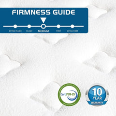 King Mattress, 12 Inch Individual Pocket Springs with Gel Memory Foam Hybrid King Size Mattress with Pressure Relief