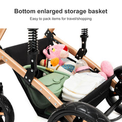 High quality newborn Lightweight  Baby Stroller  Folding Cart  Comfort Baby Stroller 3 in 1 Child Safety Seat With ISOfix