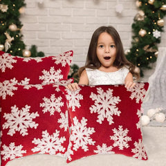 1Pack Christmas Decorations Pillow Covers Sofa Square Throw Pillow Cases Stamping Snowflake Waist Cushion Cover Home Bed Decor