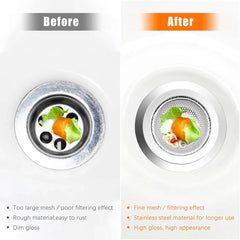 2Pcs Kitchen Sink Drain Strainer, 3.5in and 4.5in Stainless Steel Bathroom Hair Catcher, Anti-clogging Vanity Basket Strainer Fi