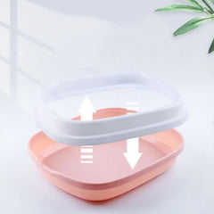 Anti Splashing Cat Litter Box Portable Semi Enclosed Pet Supplies Cat Toilet Cozy Large Capacity Cat Potty